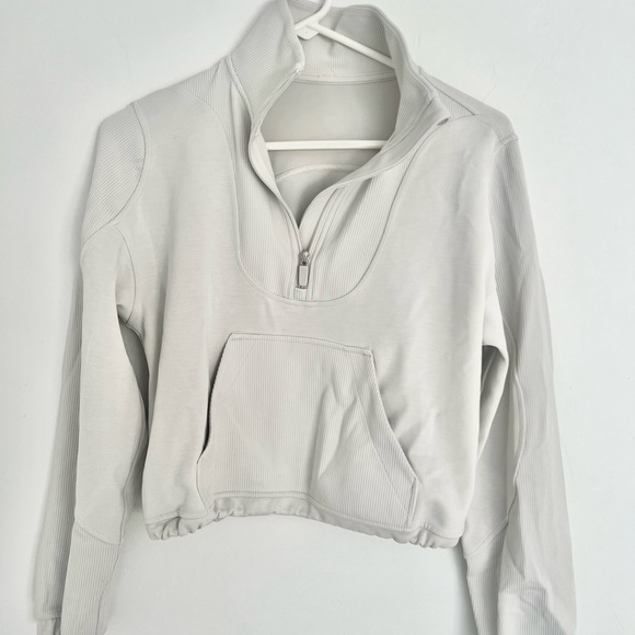 ❗️SOLD❗️Lululemon Brushed Soft Stream (Bone) Half Zip Top [Sz. 2] - Picture 2 of 6